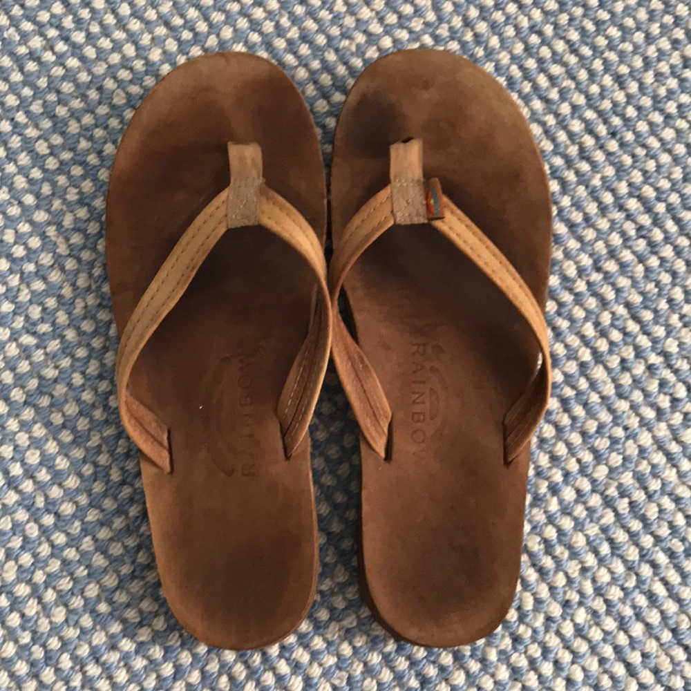 Rainbow flip flops